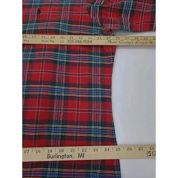 Ralph Lauren Red Plaid Button Down Shirt Men's XL 100% Cotton - Picture 3 of 7